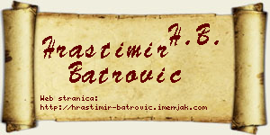 Hrastimir Batrović vizit kartica